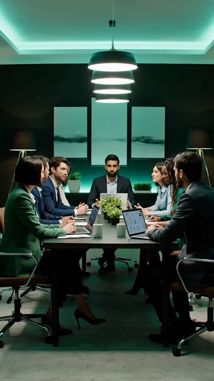 Leadership team meeting during a portfolio operating review